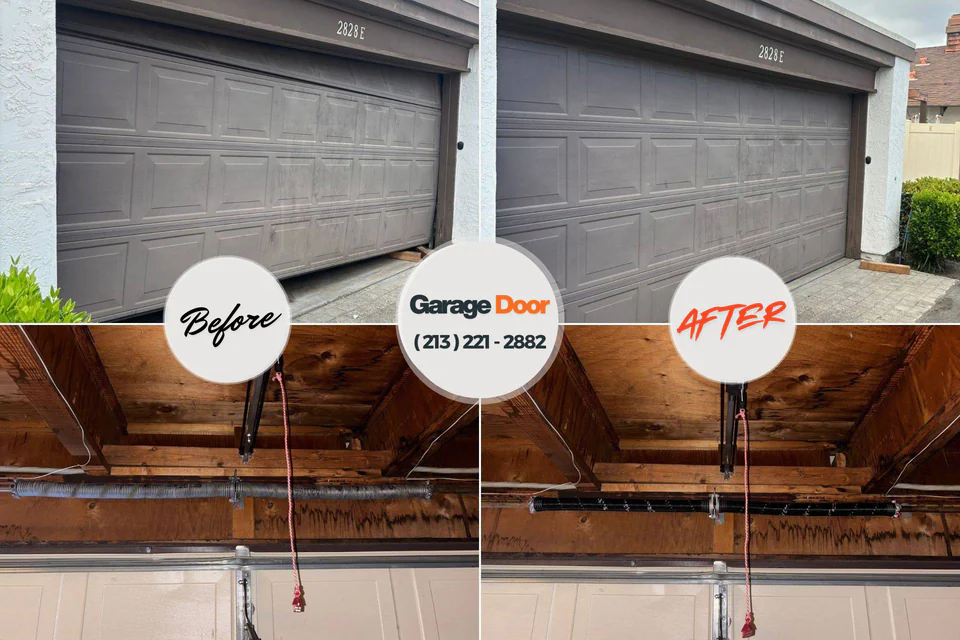 Before and after: garage door repair Springdale, NJ